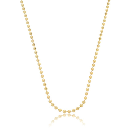 Large Beaded Ball Chain Necklace Gold