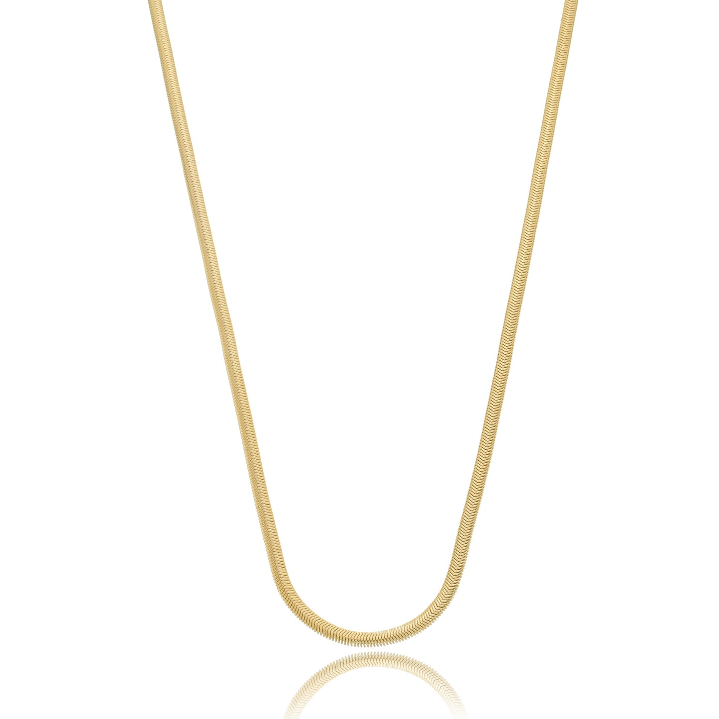 Flat Snake Classic Chain - 3mm Wide Gold