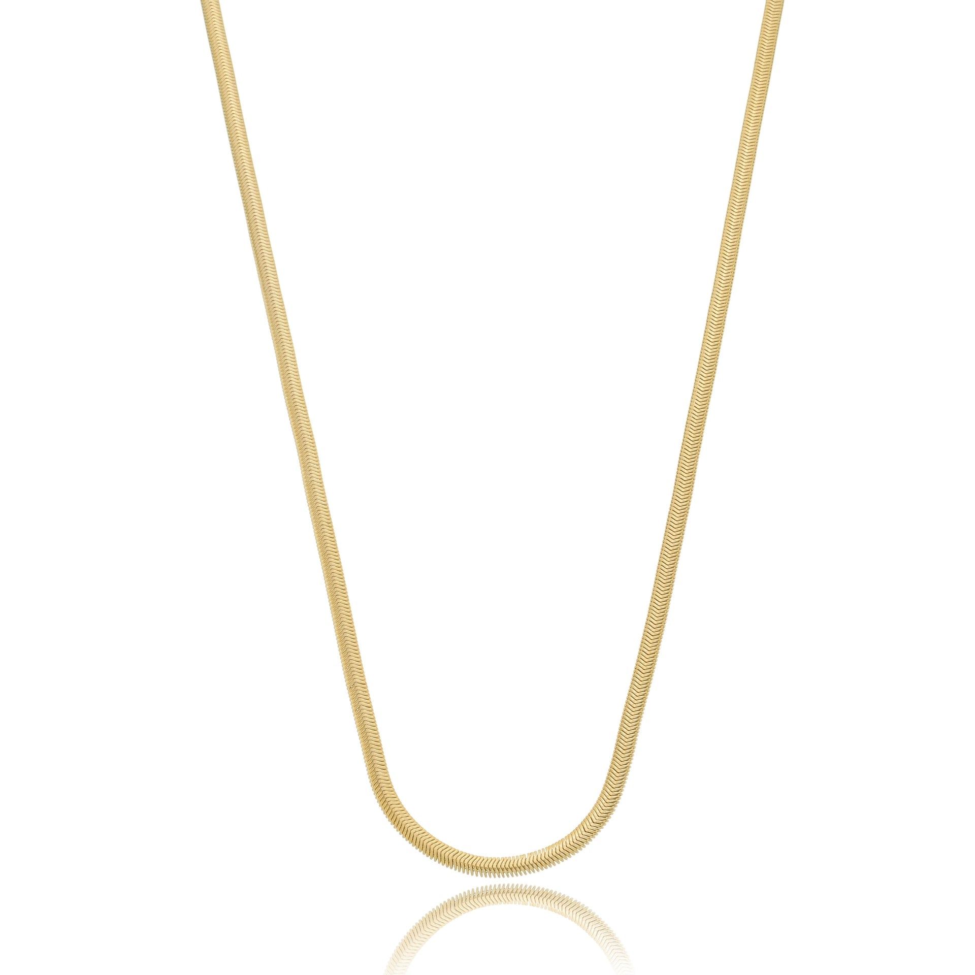 Flat Snake Classic Chain - 3mm Wide Gold