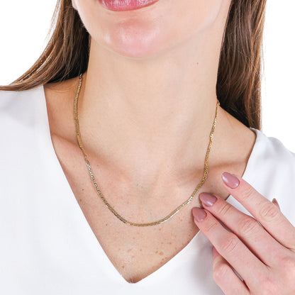 Classic Figaro Chain - 2,3mm Wide Gold / 16"