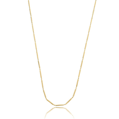 Bar and Bead Chain Necklace Gold