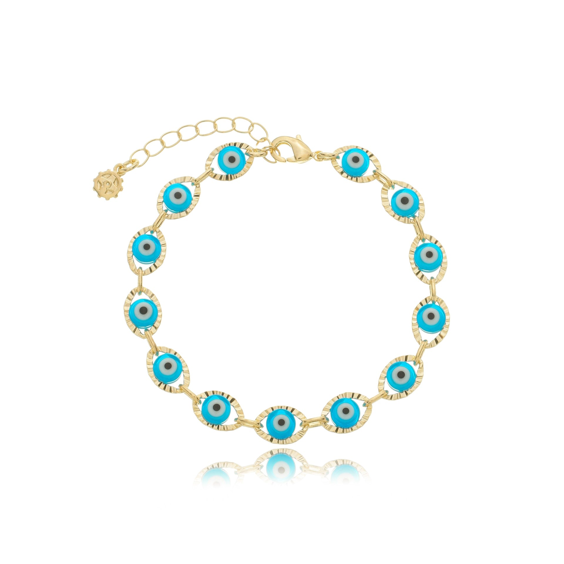 Colorful Greek Eye Chain Gold / 6"