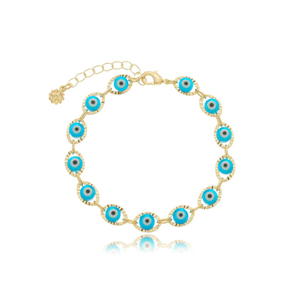Colorful Greek Eye Chain Gold / 6"