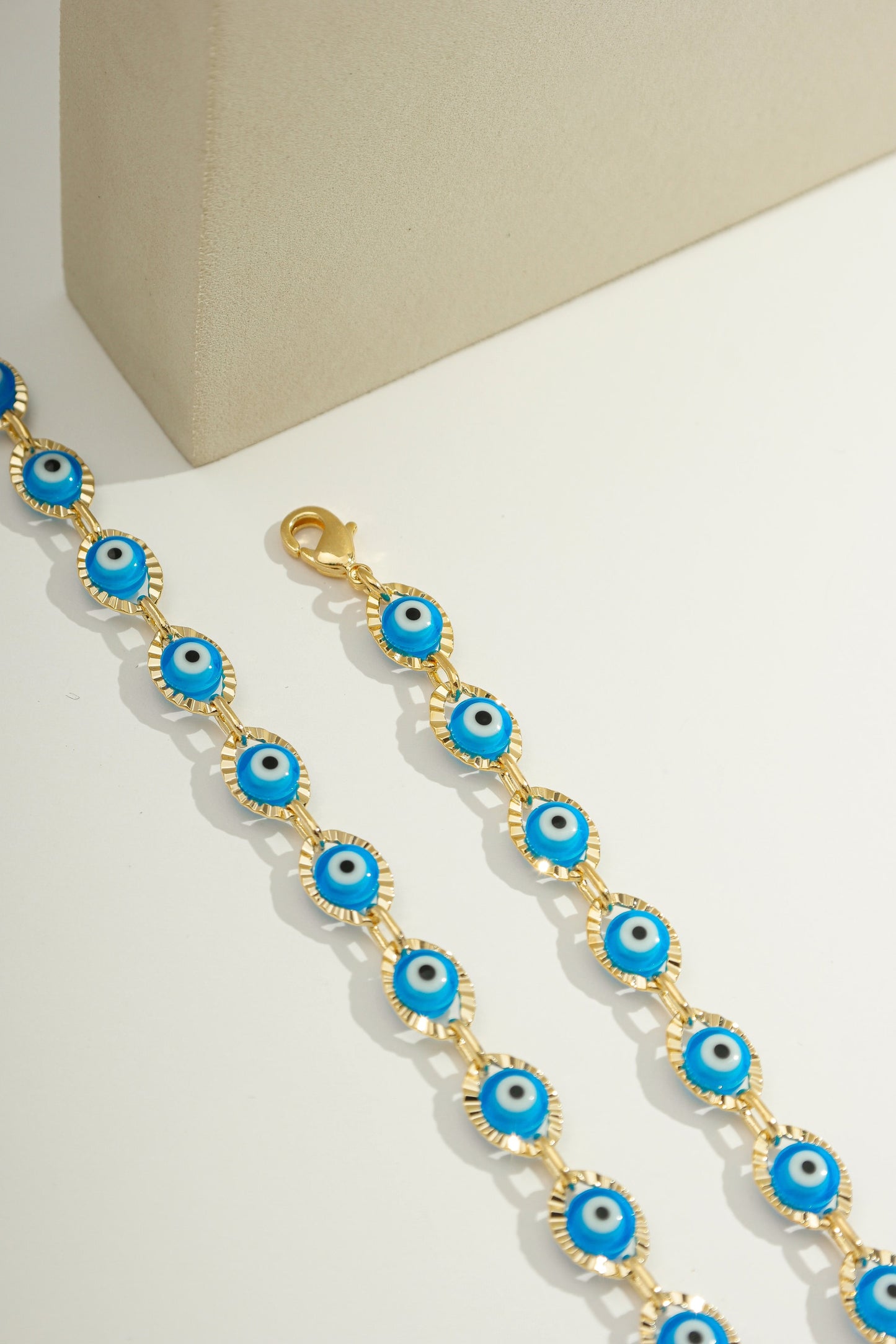 Colorful Greek Eye Chain Gold / 6"