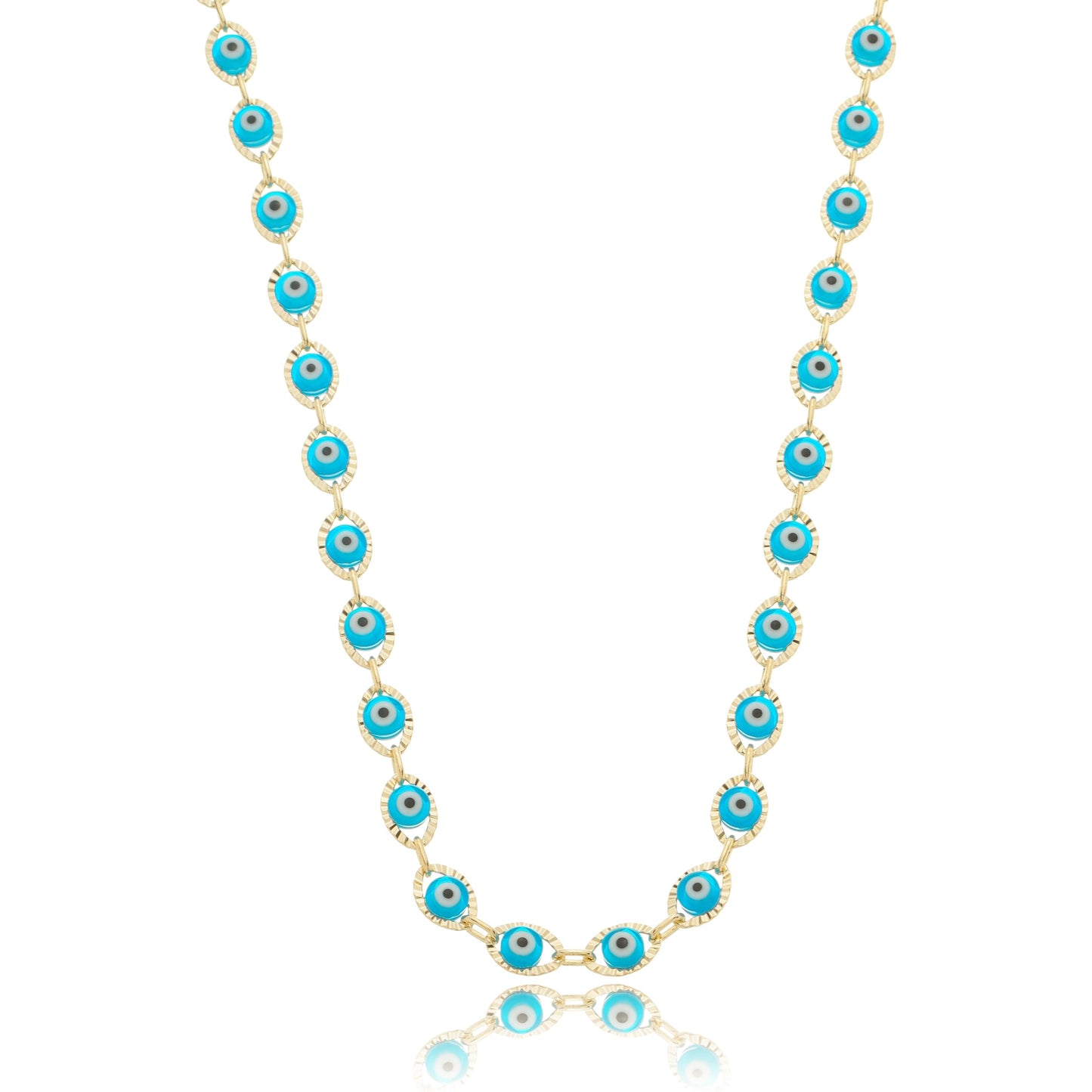Colorful Greek Eye Chain Gold / 16"