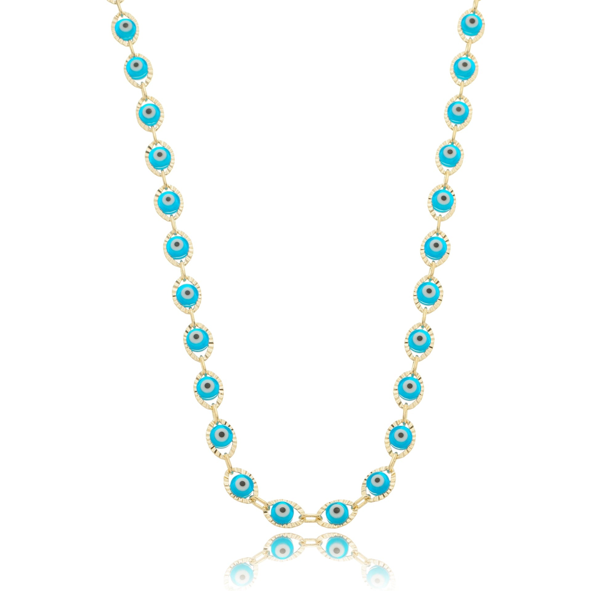 Colorful Greek Eye Chain Gold / 16"