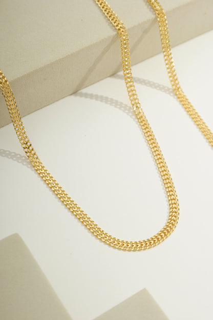 Classic Flat Curb Chain Gold / 16"