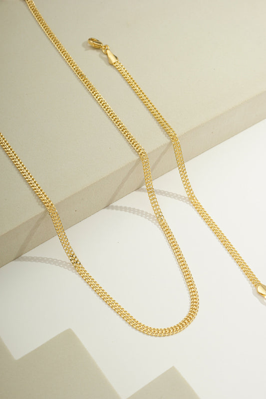 Classic Flat Curb Chain Gold / 16"