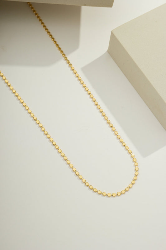 Large Disc Chain Necklace Gold