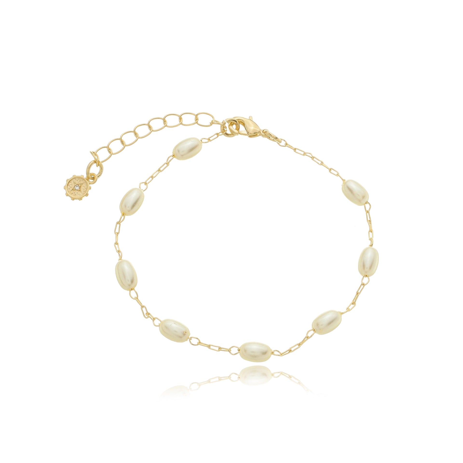 Delicate Pearl Chain Gold / 6"