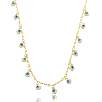 Dangling Greek Eye Chain Gold / 16"