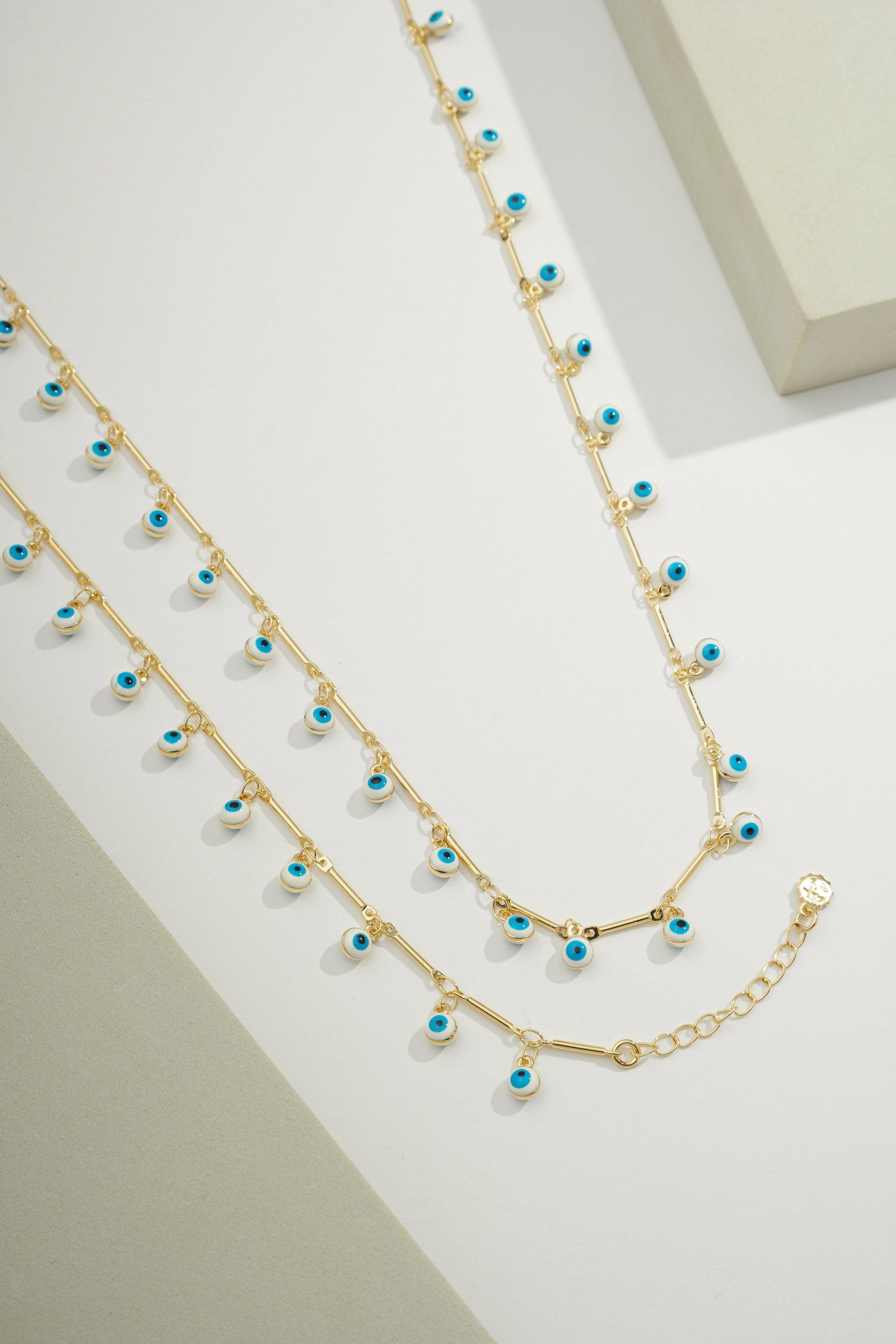 Dangling Greek Eye Chain Gold / 16"