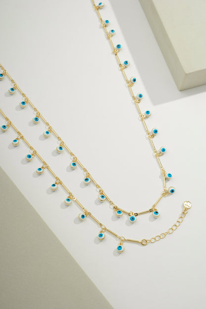 Dangling Greek Eye Chain Gold / 16"