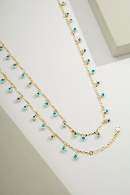 Dangling Greek Eye Chain Gold / 16"
