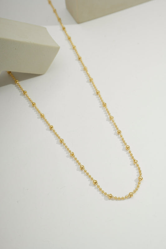 Twisted Bead Chain Necklace Gold