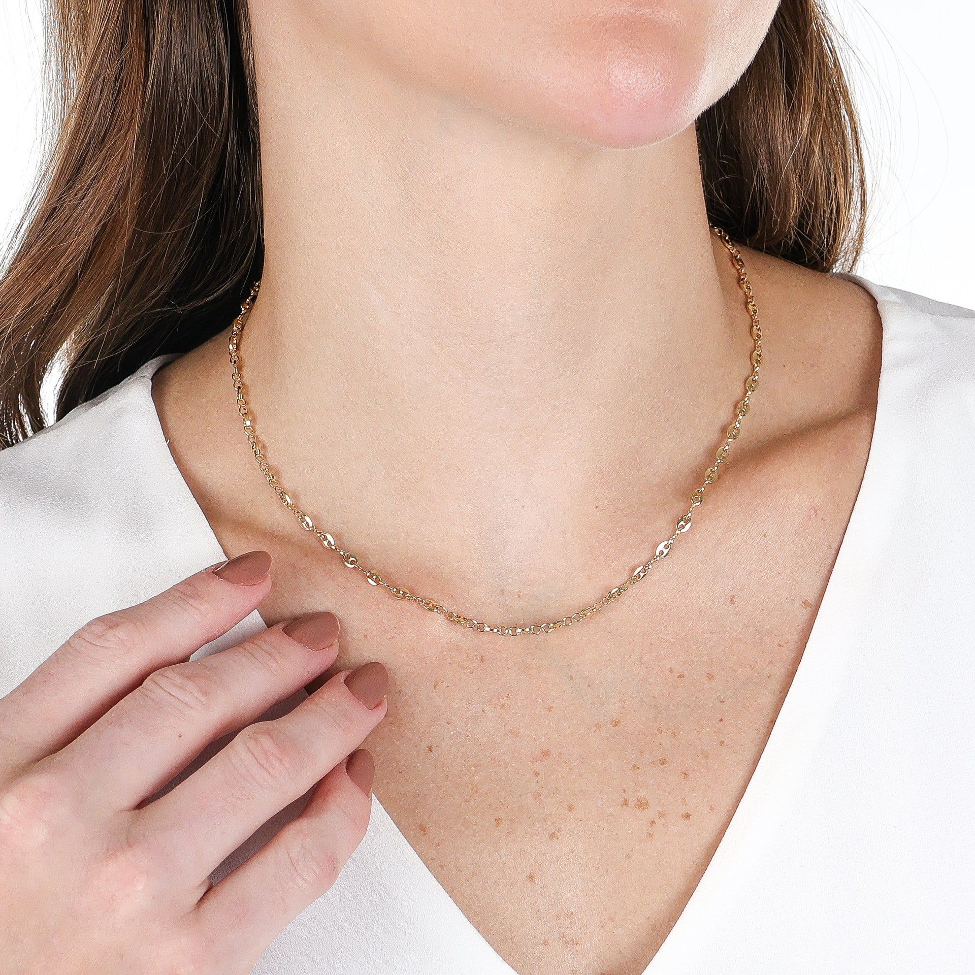Trendy Mariner Chain Necklace Gold