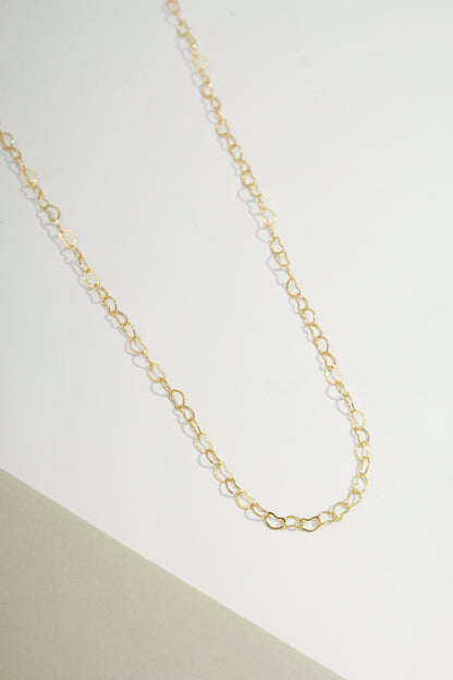 Lovely Heart Link Chain Necklace Gold