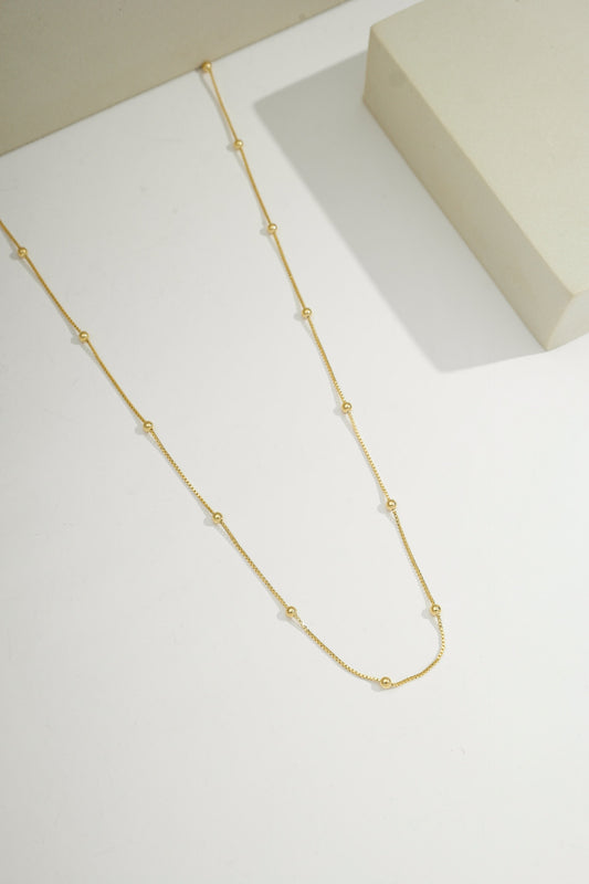 Minimalist Beaded Chain Gold / 16"