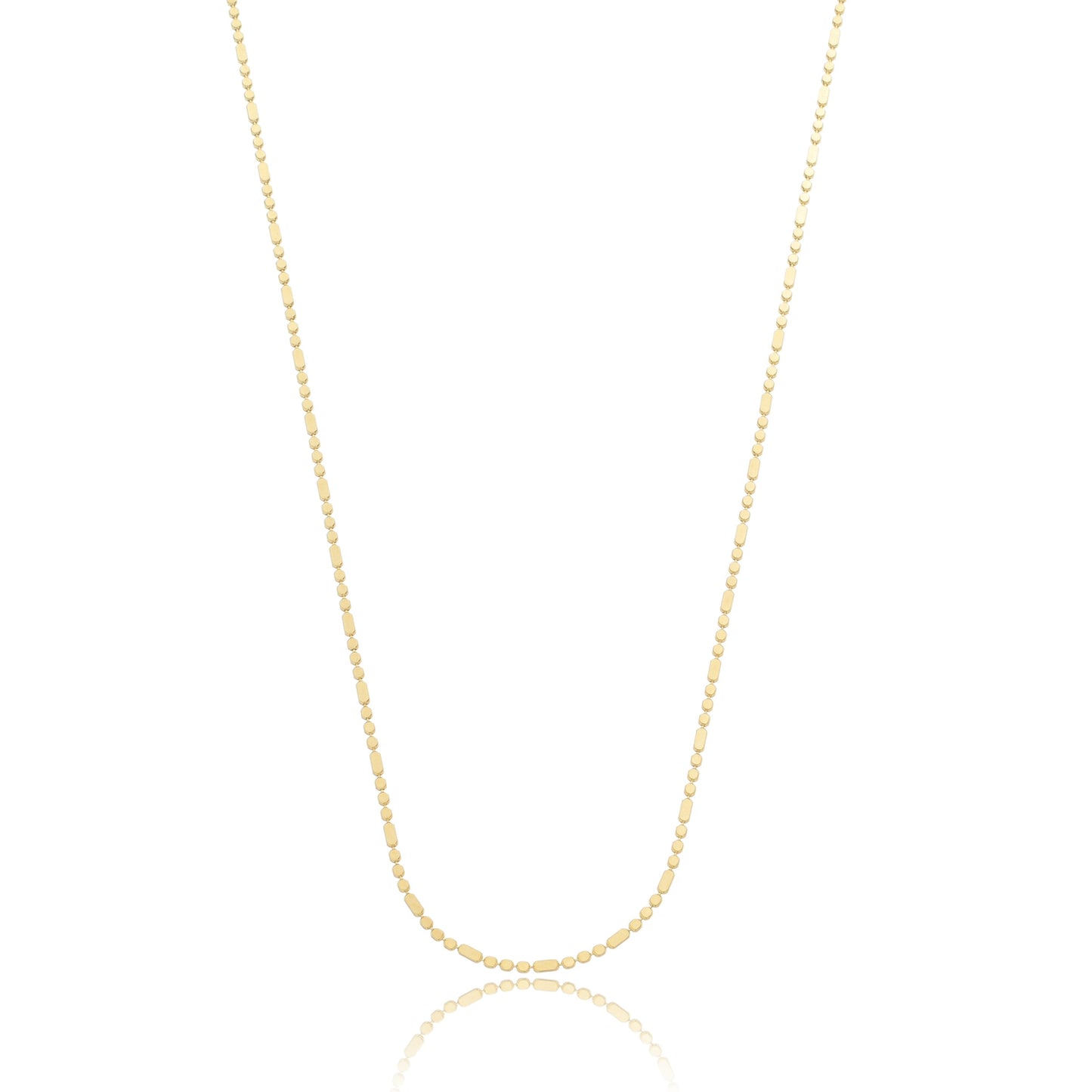 Bar and Bead Chain Necklace Gold