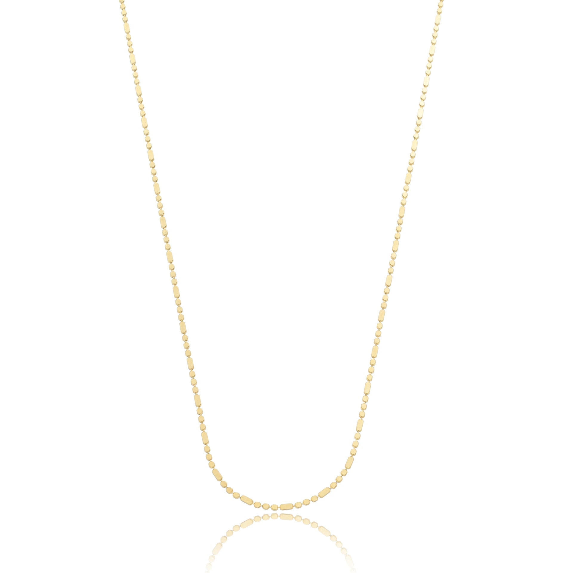 Bar and Bead Chain Necklace Gold
