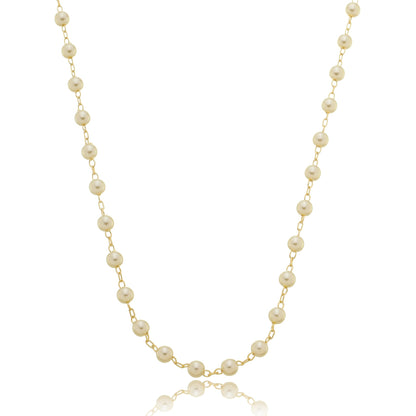 Delicate 4mm Pearl Station Chain Gold / 16"