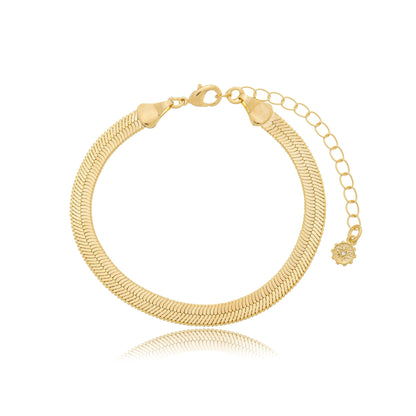 Herringbone Chain – Sleek, Fluid & Timeless Elegance Gold / 6"