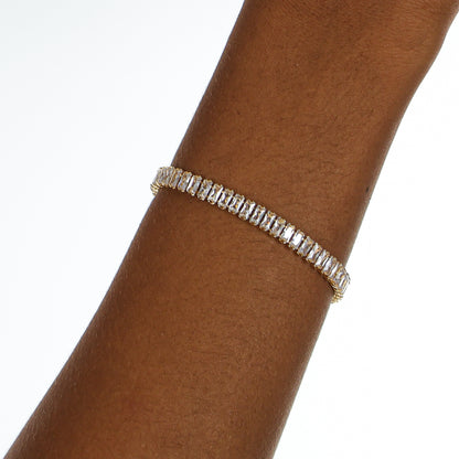 Baguette Brilliance Tennis Bracelet Gold