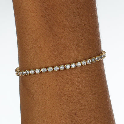 Round Radicance Tennis Bracelet Gold