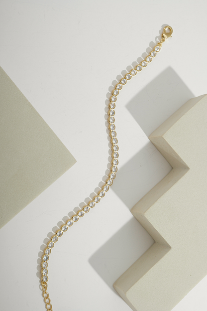 Round Radicance Tennis Bracelet Gold