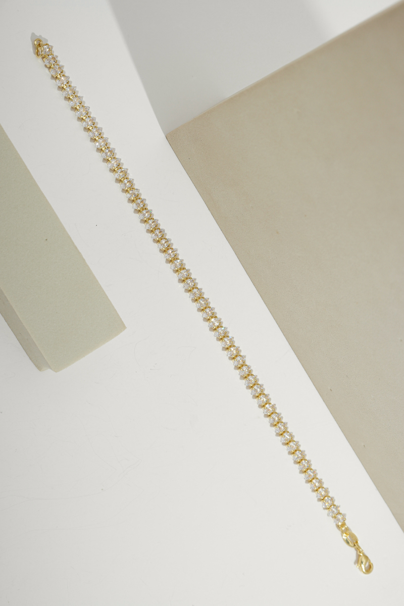 Diamond Dazzle Tennis Bracelet Gold