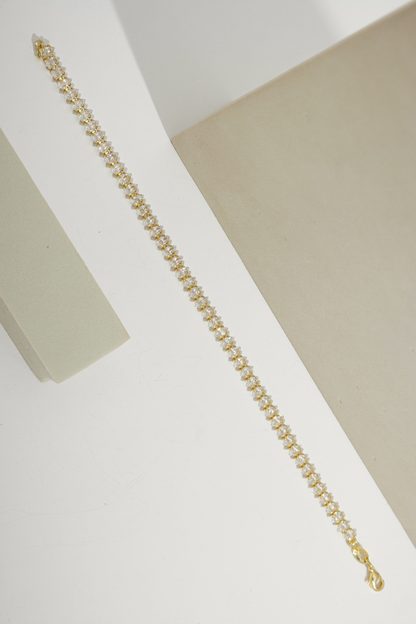 Diamond Dazzle Tennis Bracelet Gold