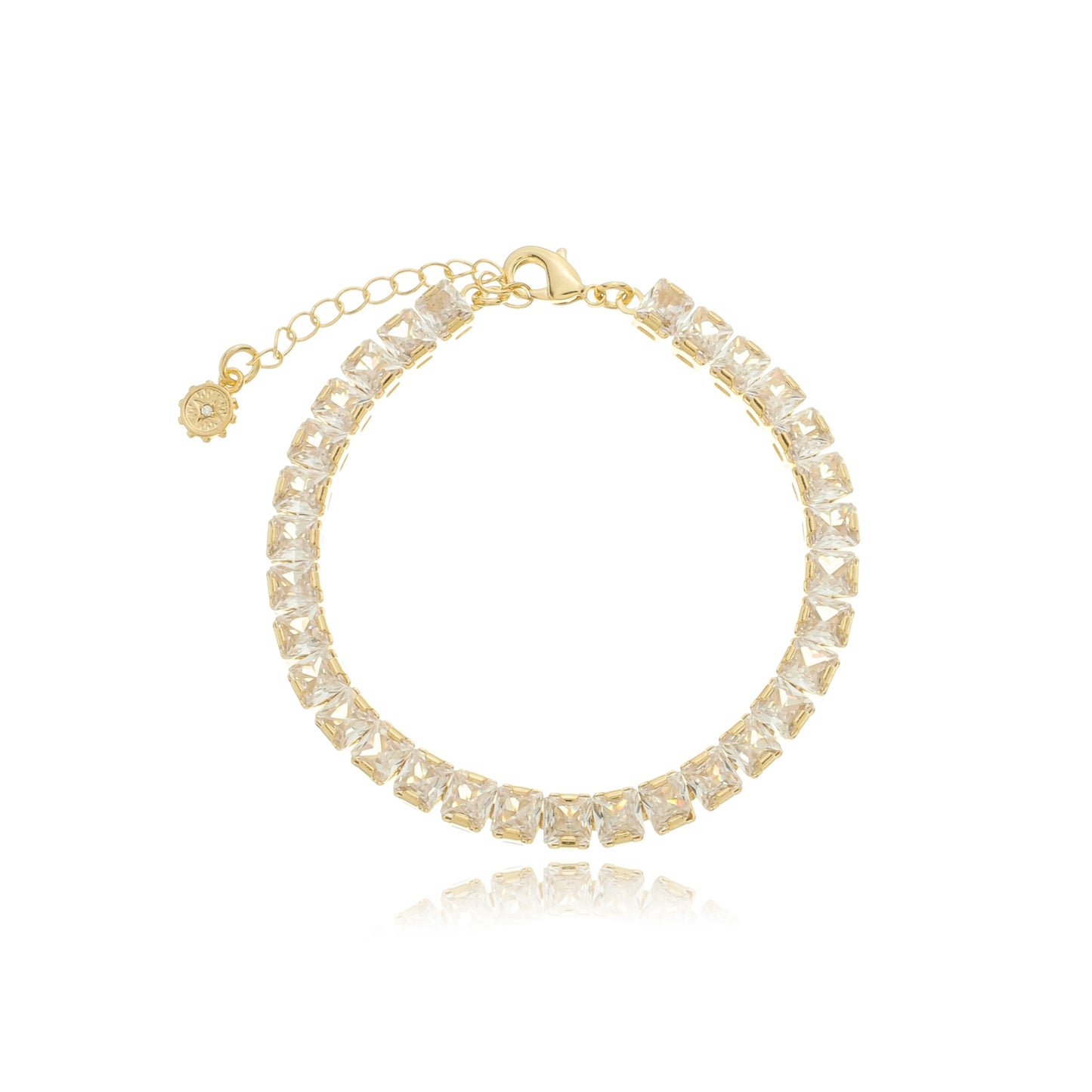 Classic Square Tennis Bracelet Gold