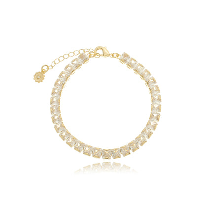 Classic Square Tennis Bracelet Gold