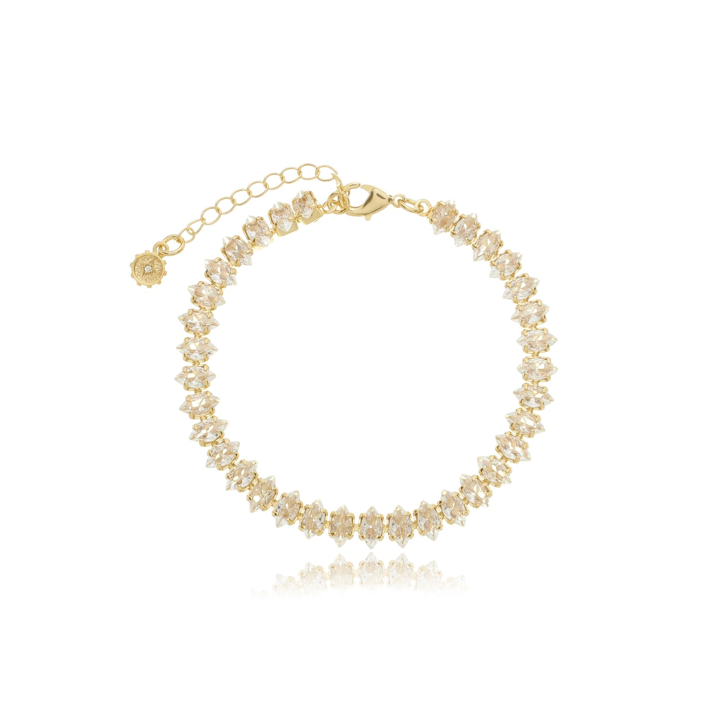 Grand Diamond Dazzle Tennis Bracelet Gold