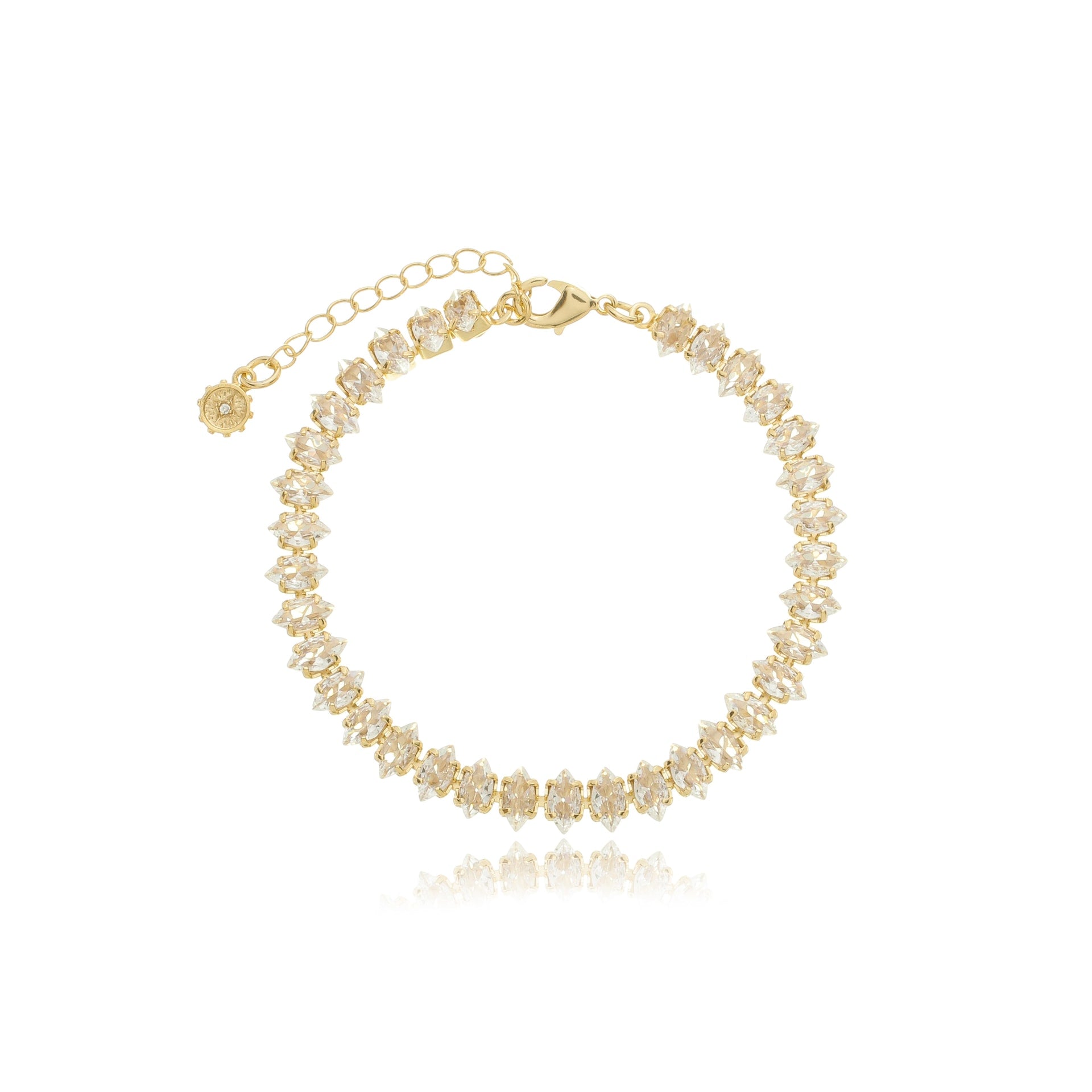Grand Diamond Dazzle Tennis Bracelet Gold