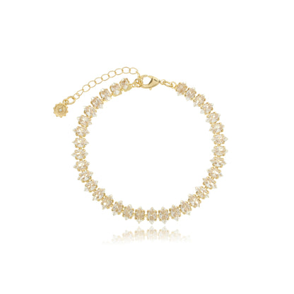 Grand Diamond Dazzle Tennis Bracelet Gold