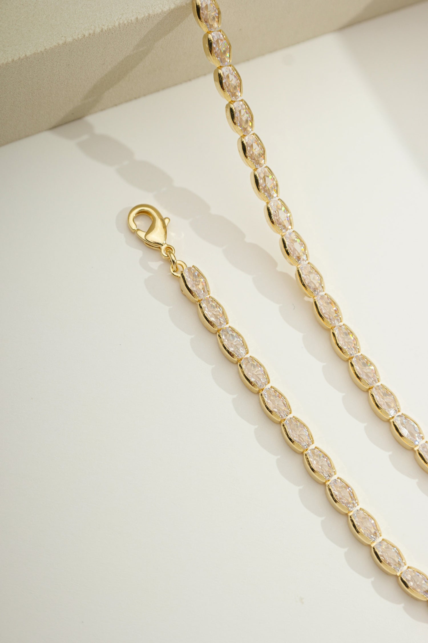 Petite Grace Oval Tennis Bracelet Gold