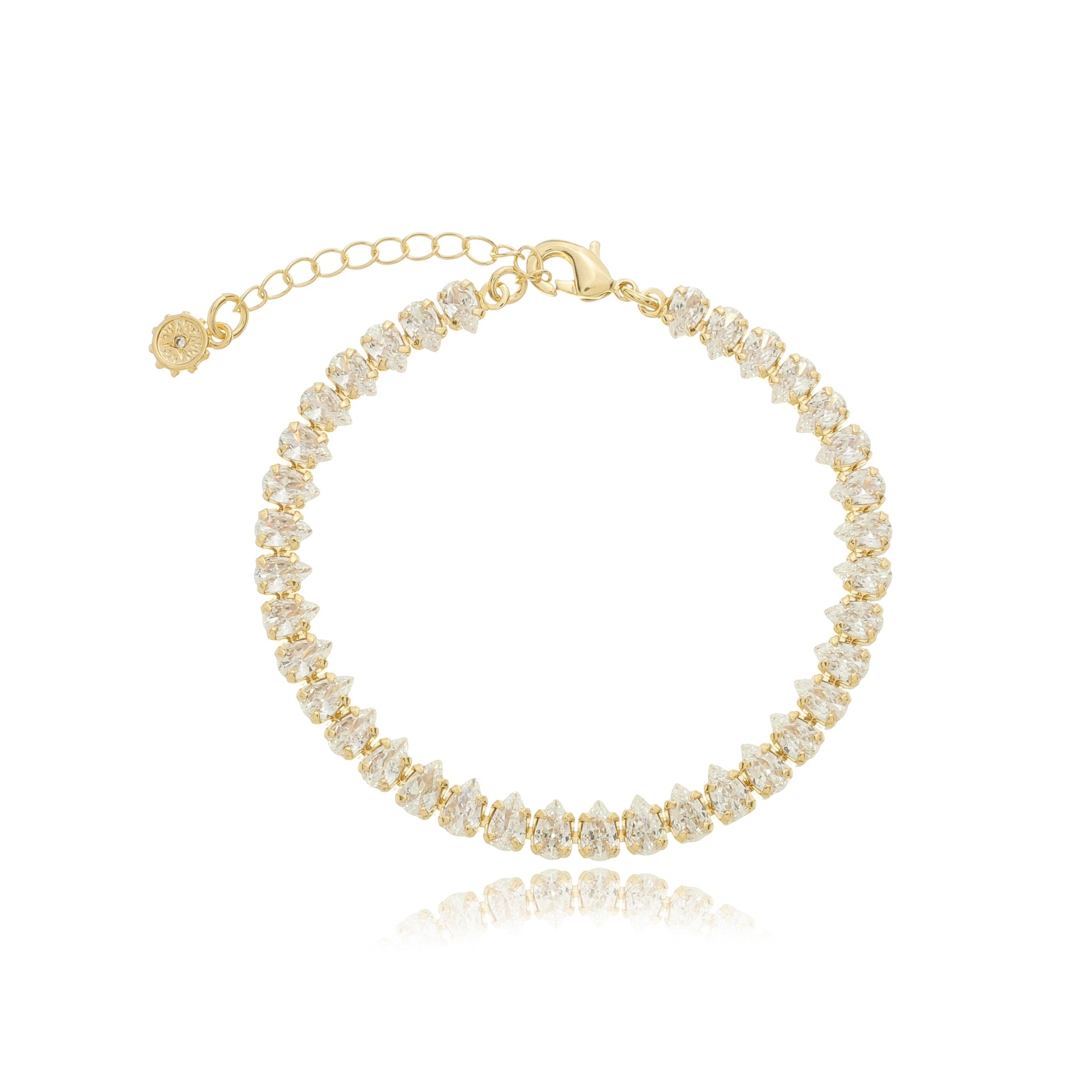 Classic Luminous Teardrop Tennis Bracelet Gold