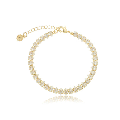 Classic Luminous Teardrop Tennis Bracelet Gold
