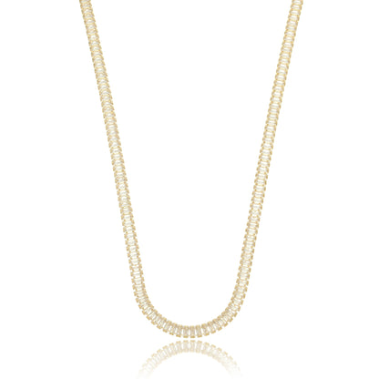 Baguette Zirconia Tennis Necklace Gold