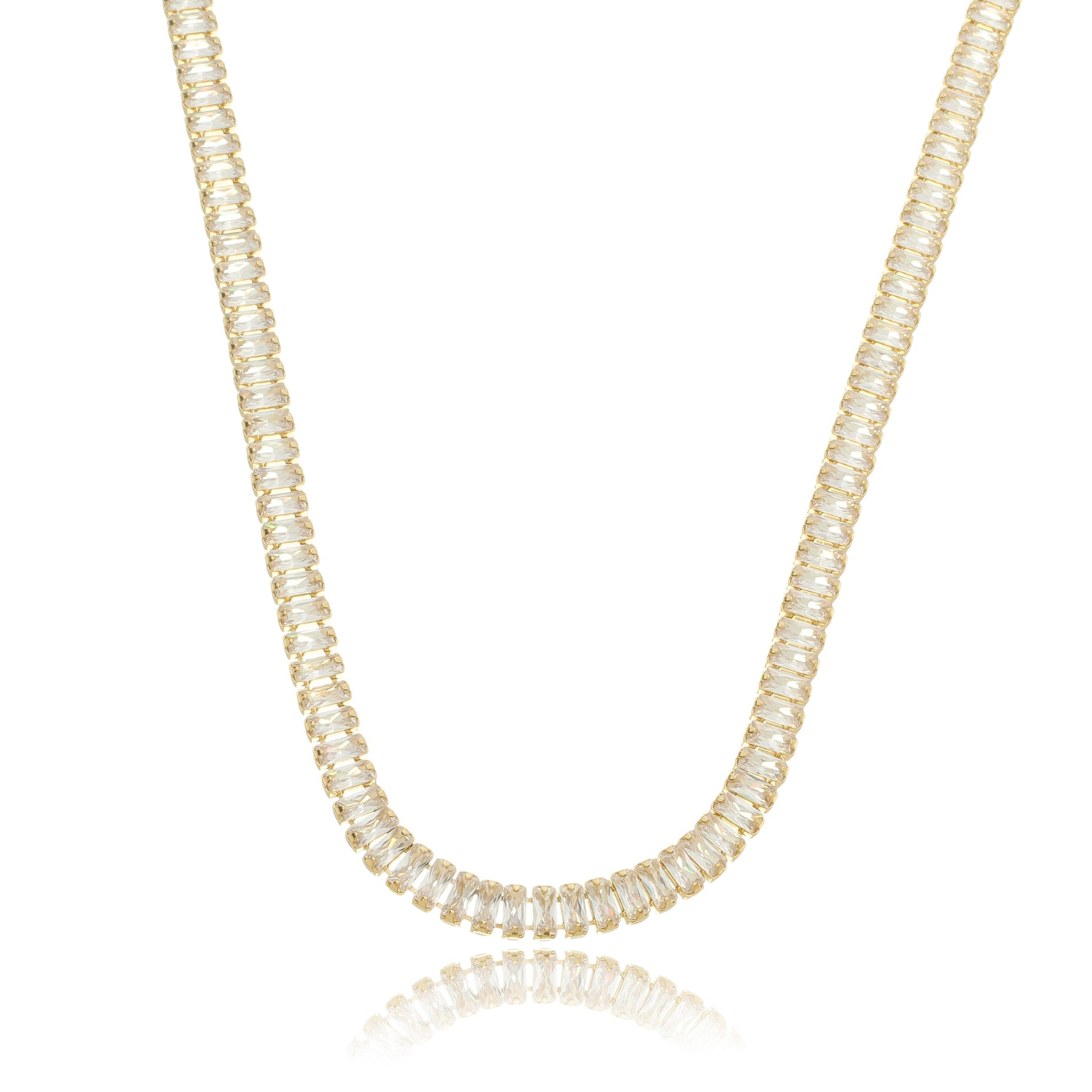 Nightsky Baguette Choker Necklace Gold