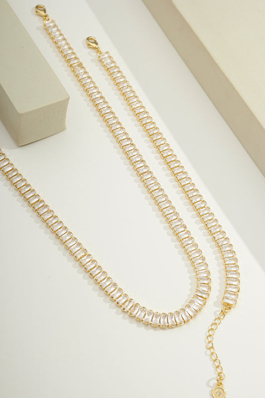 Nightsky Baguette Choker Necklace Gold