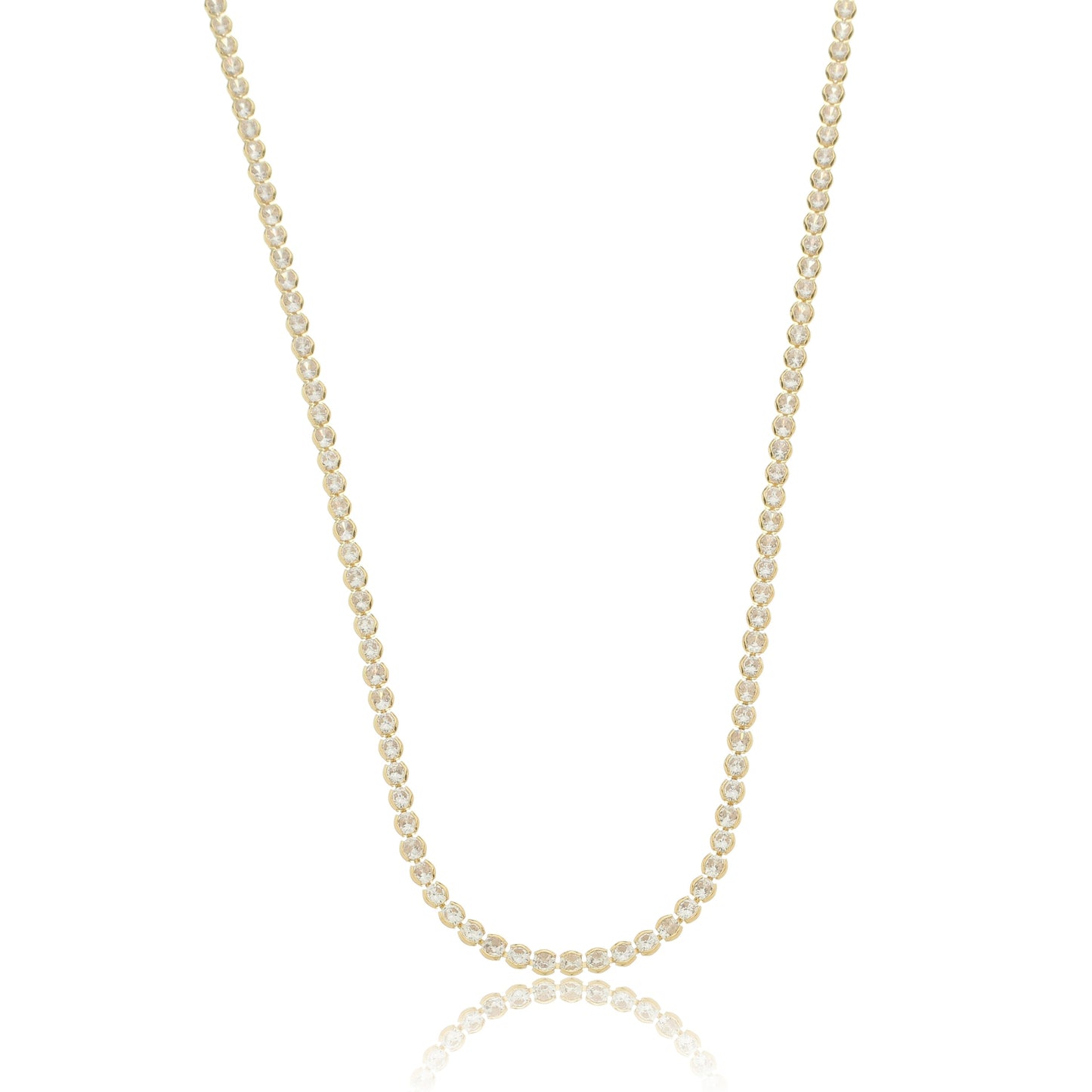 Round Radiance Tennis Choker Necklace Gold