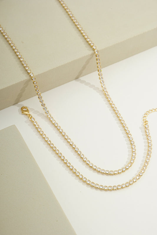 Round Radiance Tennis Choker Necklace Gold