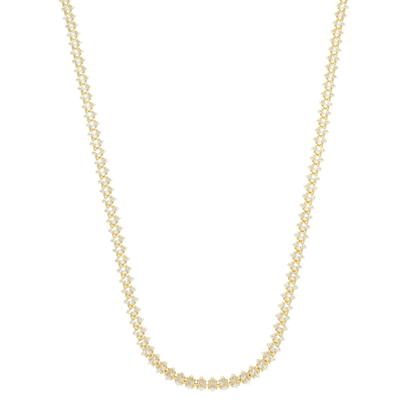 Diamond Dazzle Tennis Choker Necklace Gold