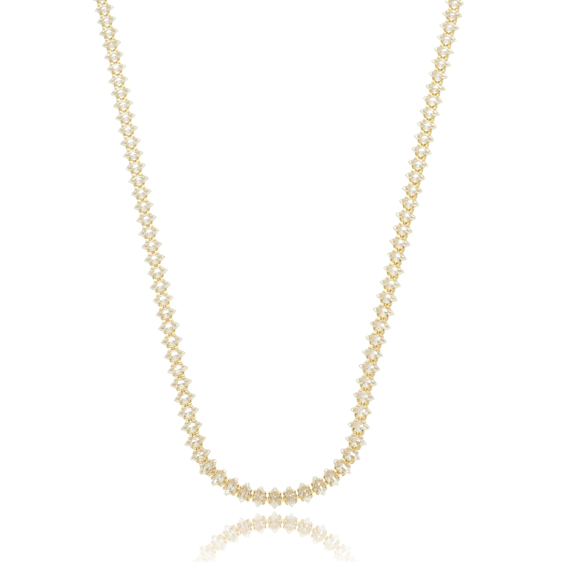 Diamond Dazzle Tennis Choker Necklace Gold