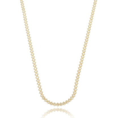 Diamond Dazzle Tennis Choker Necklace Gold