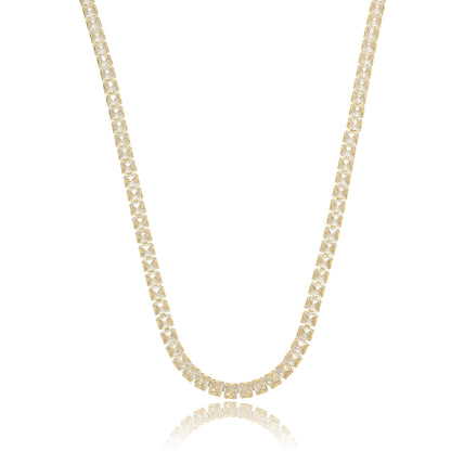 Classic Square CZ Tennis Choker Necklace Gold