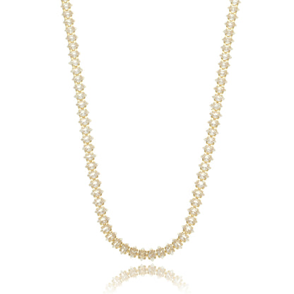 CZ Diamond Dazzle Tennis Choker Necklace Gold