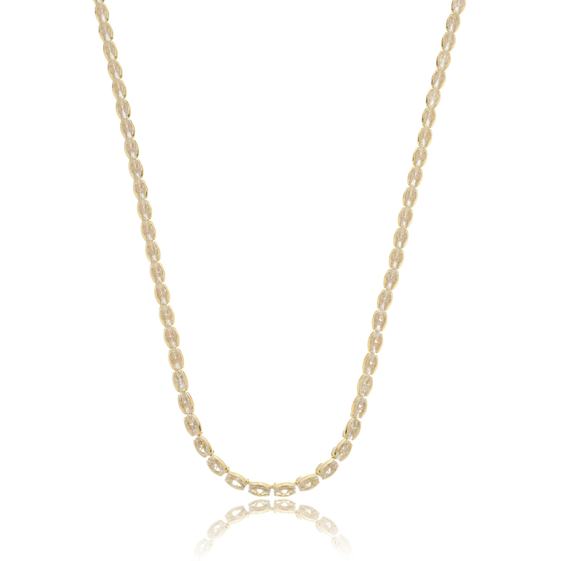 Grace Oval Tennis Choker Necklace Gold
